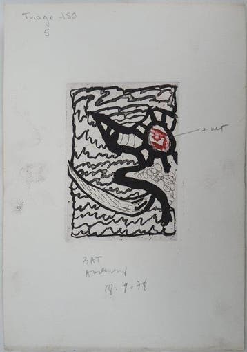 Pierre Alechinsky (1927) - Oiseau surréaliste