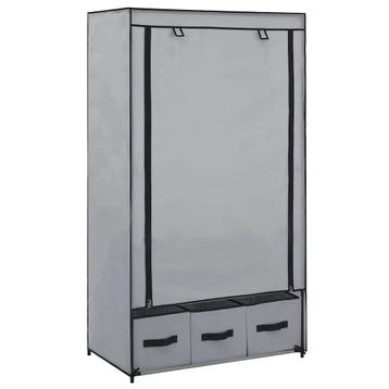 vidaXL Kledingkast 87x49x159 cm stof grijs, Verzenden