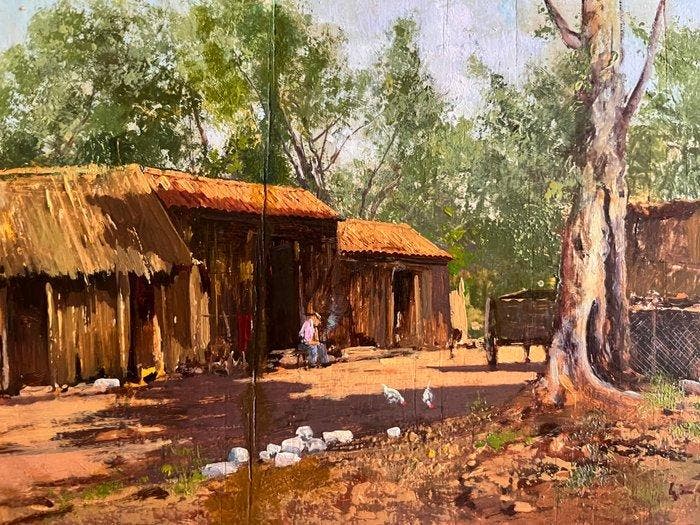 Giuseppe Tesa (XX) - Paesaggio, Antiquités & Art, Art | Peinture | Classique