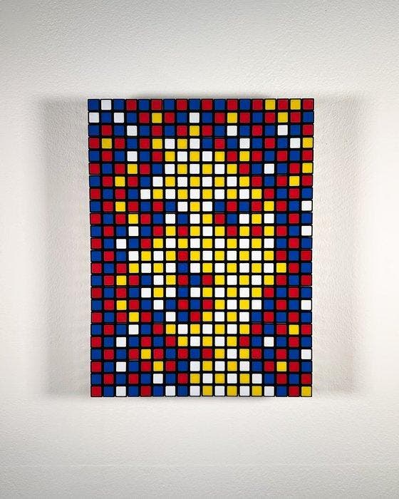 Giovanni Contardi - Rubiks Cube Mosaic - Amidst, Antiek en Kunst, Kunst | Designobjecten