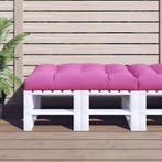 vidaXL Palletkussen 120x80x12 cm stof roze, Verzenden, Nieuw