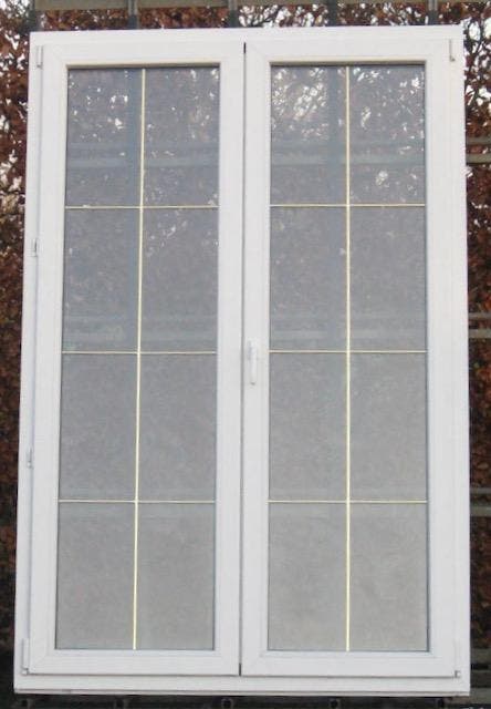 pvc terrasraam , raam , chassis 142 x 215 wit / gouden eik, Doe-het-zelf en Bouw, Raamkozijnen en Schuifdeuren, Inclusief glas