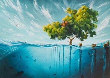 Adam Burczyc - IN THE DISTANCE 70x50, Antiek en Kunst