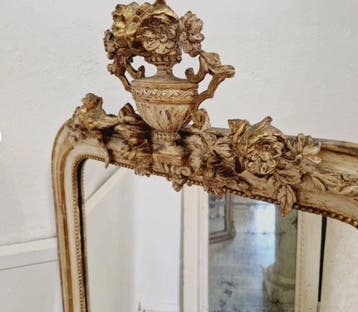 Spiegel - geverfd hout - Franse overmantelspiegel