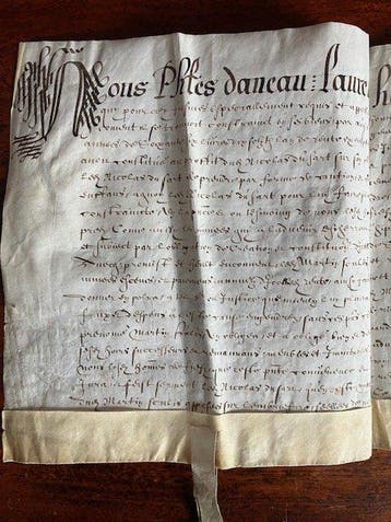 Hainaut (Hennegau) - Écriture notariale décorative (Mons,