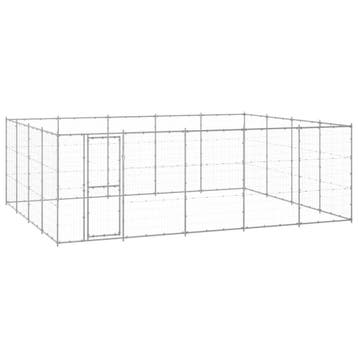 vidaXL Hondenkennel 24,2 m² gegalvaniseerd staal, Verzenden, Nieuw