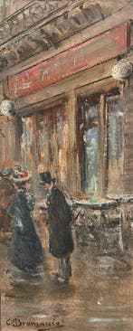 Carlo Brancaccio (1861-1920), Attr. - Scena Parigina, Antiek en Kunst
