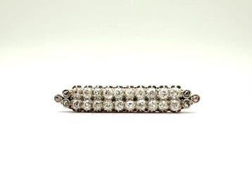 Broche - 18 karaat Witgoud, Geel goud - 1.40ct. tw. Diamant