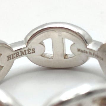 Hermès - Bague Argent - chaîne dancre