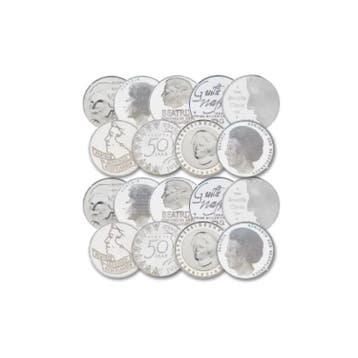 25 zilveren 50 gulden muntstukken