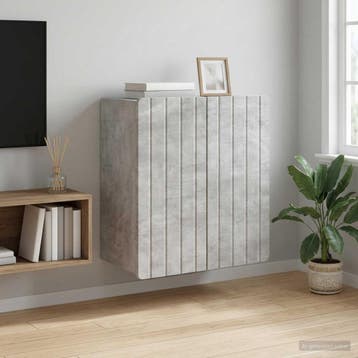 vidaXL Wandkast Betongrijs 59 x 31 x 64 cm Bewerkt hout, Verzenden