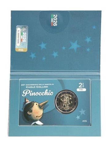 Italie. 2 Euro 2026 Pinocchio (6 coins) (Sans prix de