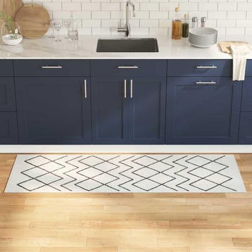 vidaXL Keuken Tapijt Wit 180 x 60 cm Fluweel, Tuin en Terras, Deurmatten, Verzenden, Nieuw