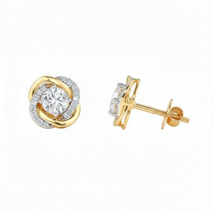 Boucles doreilles cloutées - 14 carats Or jaune - 3.58ct., Bijoux, Sacs & Beauté, Bijoux anciens