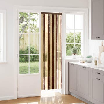 vidaXL Insecten Gordijn Chenille Bruin en Beige 56 x 200 cm, Verzenden, Nieuw