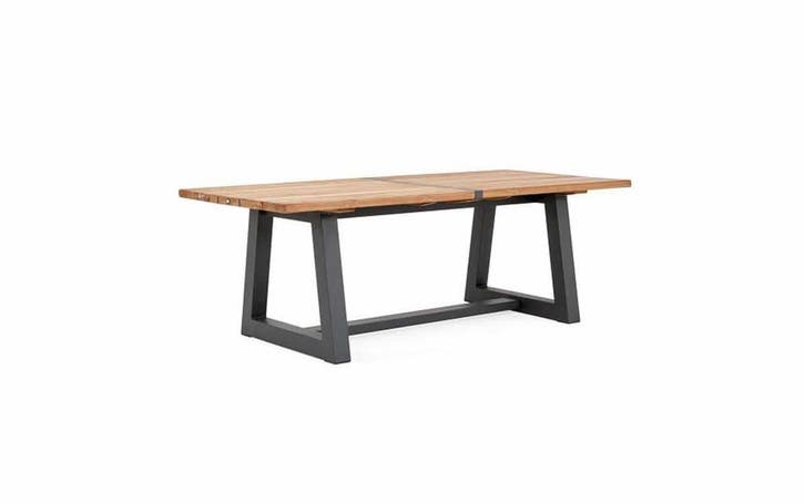 Suns Ovada tuintafel matt royal grey frame met teak blad 220, Jardin & Terrasse, Ensembles de jardin