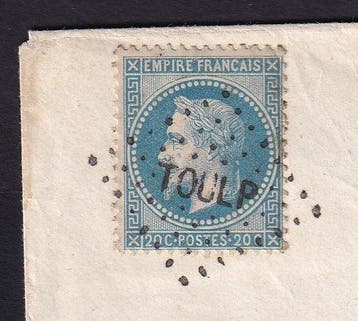 France 1869 - superbe cachet ambulant Toulp train toulouse