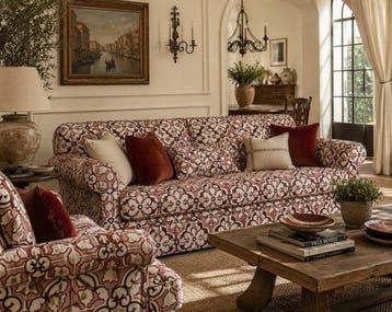 Maiolica Bordeaux – Tissu d’ameublement en coton
