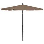 vidaXL Parasol met paal 210x140 cm taupe, Verzenden, Nieuw