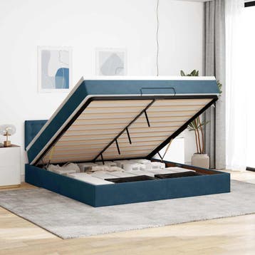 vidaXL Ottoman bed met matras en LEDs 180x200 cm fluweel, Verzenden, Nieuw