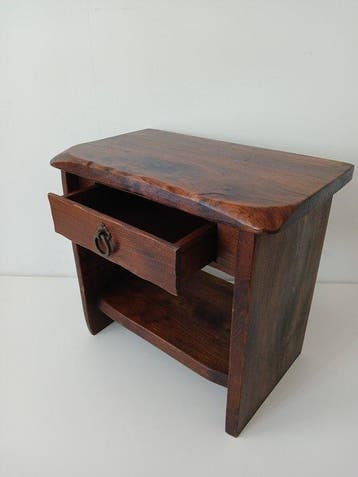 Bijzettafel - Iepenhout - Kastje uit de jaren 50 met lade, Antiek en Kunst