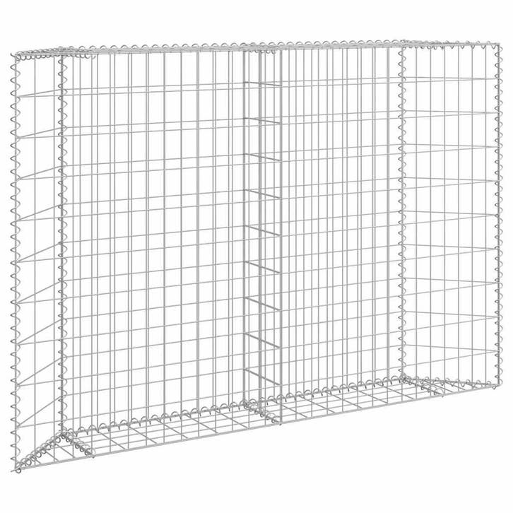 vidaXL Gabion plantenbak trapezium 150x20x100 cm, Tuin en Terras, Bloempotten, Nieuw, Verzenden