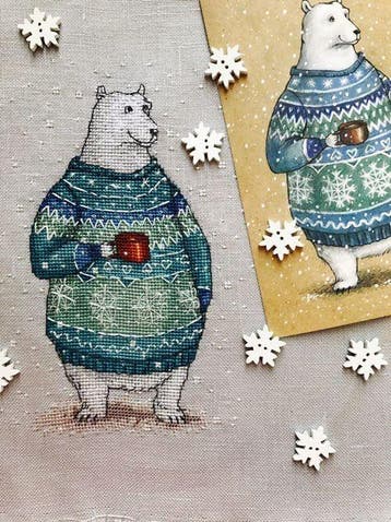 Winter Beer Borduurset 14CT op Bruin Borduurstof DW2508, Verzenden, Nieuw