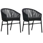 vidaXL Tuinstoelen 2 st PE-rattan zwart, Verzenden