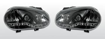 Koplampen LED DRL | geschikt voor Volkswagen Golf 4 | zwart, Verzenden