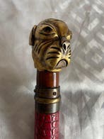 Wandelstok - Bulldog - Messing, Hout