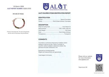 Zonder minimumprijs - Armband Zilver - Toermalijn -, Nieuw
