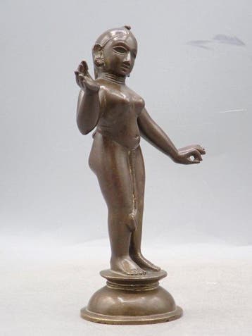 Radha-beeld - 15,7 cm - Brons - India - 19e eeuw