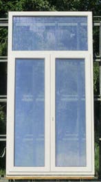 pvc raam , chassis , venster 122 x 238  creme, 75 tot 150 cm, Kunststof, Raamkozijn, Nieuw