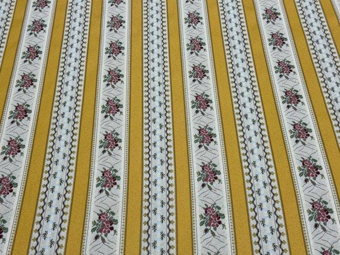 Provençaalse elegantie op gele strepen - Meubelstof - 3 m -, Antiek en Kunst, Antiek | Tapijten, Tafelkleden en Textiel