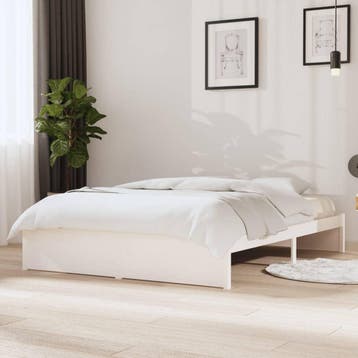 vidaXL Bedframe massief hout wit 140x200 cm, Verzenden