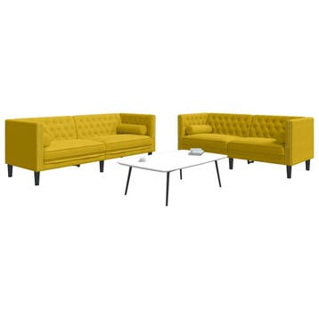 vidaXL 2-delige Loungeset Chesterfield met bolsters fluweel, Huis en Inrichting, Verzenden, Nieuw