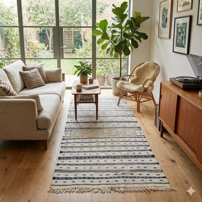 Vintage - 1970er - Kelim - Berber - Loper - 260 cm - 116 cm, Huis en Inrichting, Stoffering | Tapijten en Vloerkleden