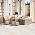 vidaXL Tuinbank Set met kussen 13 pcs Beige en Crème, Verzenden, Nieuw