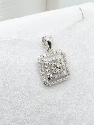 Zonder minimumprijs - Hanger - 14 karaat Witgoud - 0.61ct.