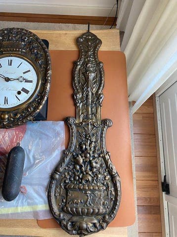 Horloge comtoise - Laiton, Acier - 1880-1920 - Perrenet à, Antiquités & Art, Antiquités | Horloges