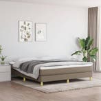 vidaXL Boxspring bed stof taupe 160x200 cm, Verzenden, Nieuw