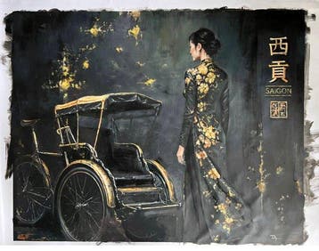 TA Duy Tung - Dame en áo dài 96 120 cm