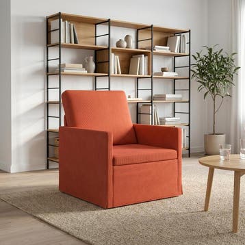vidaXL Fauteuil Rood Oranje 70 x 81 x 82 cm Corduroy stof, Verzenden, Nieuw