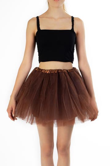 KIMU® Tutu Donkerbruin Tule Rokje 98 104 110 116 Donkerbruin, Kinderen en Baby's, Ophalen of Verzenden, Nieuw, Meisje