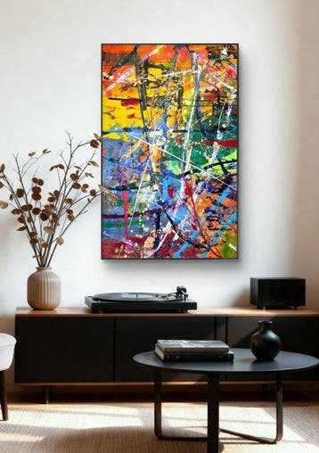 Micha Lenartowicz - Abstract Composition - XXL, Antiek en Kunst, Kunst | Schilderijen | Modern