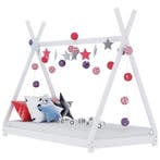 vidaXL Kinderbedframe massief grenenhout wit 80x160 cm, Verzenden