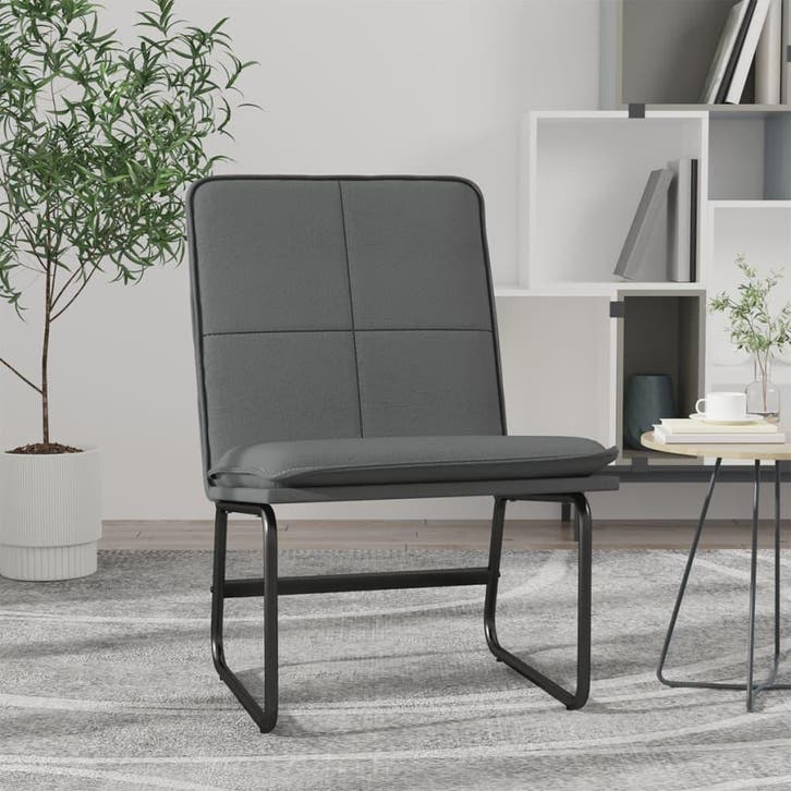 vidaXL Loungestoel 54x75x76 cm kunstleer grijs, Huis en Inrichting, Fauteuils, Nieuw, Verzenden