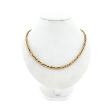 Gouden gedraaide schakelketting, Handtassen en Accessoires, Kettingen, Ophalen of Verzenden, Gebruikt, Goud, Goud