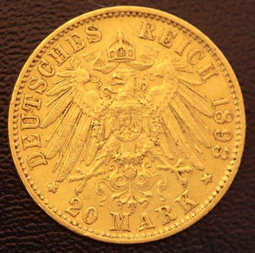 Allemagne, Empire 20 Mark 1898, Hamburg, Postzegels en Munten