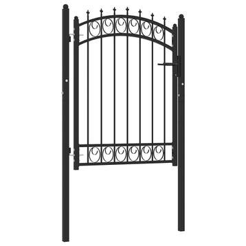 vidaXL Poort met speerpunten 100x125 cm staal zwart, Verzenden, Nieuw